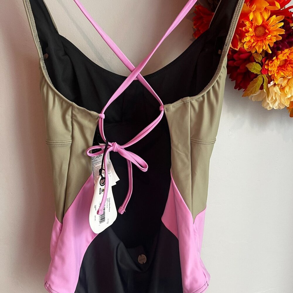 prAna TULUM Womens One-Piece Swimsuit XTRA-SMALL in Black Color Block - Picture 4 of 8
